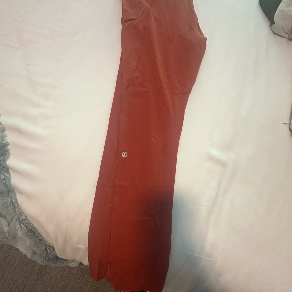 Lulu Lemon Fast and Free Rust Red Leggings